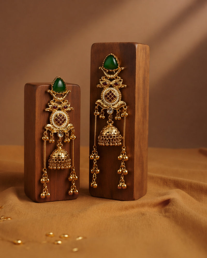 Royal Emerald Jhumka Danglers