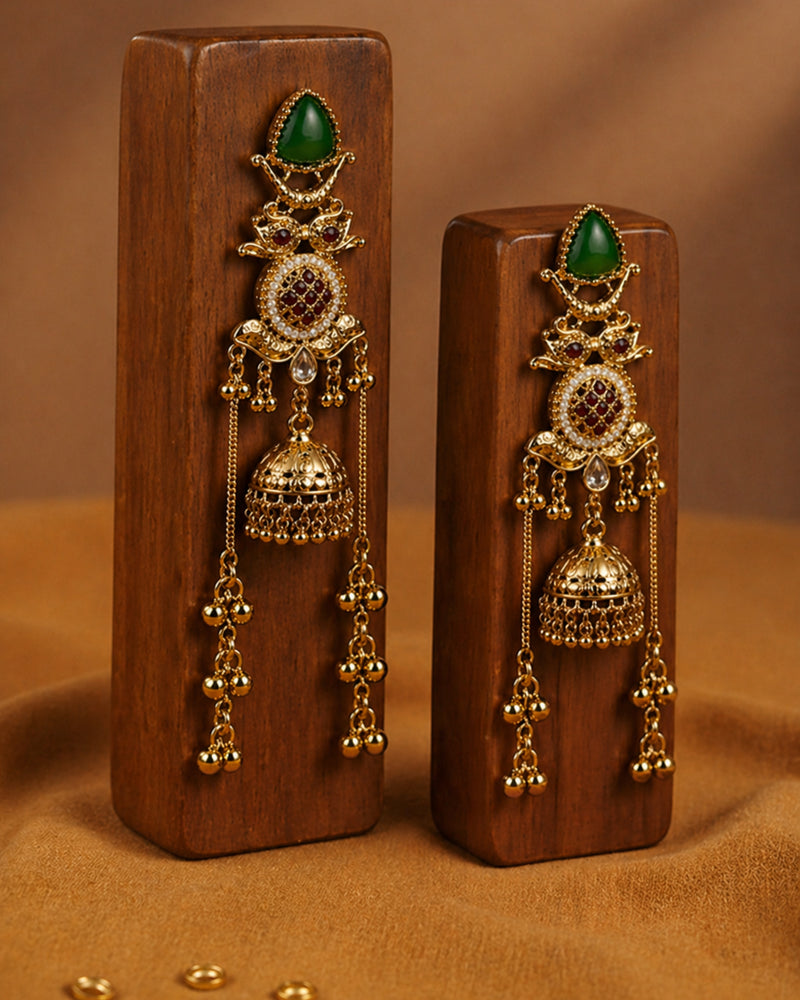 Royal Emerald Jhumka Danglers