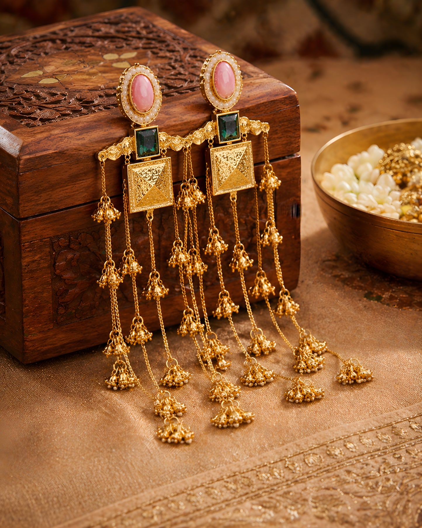 Regal Cascade Chandbali Earrings