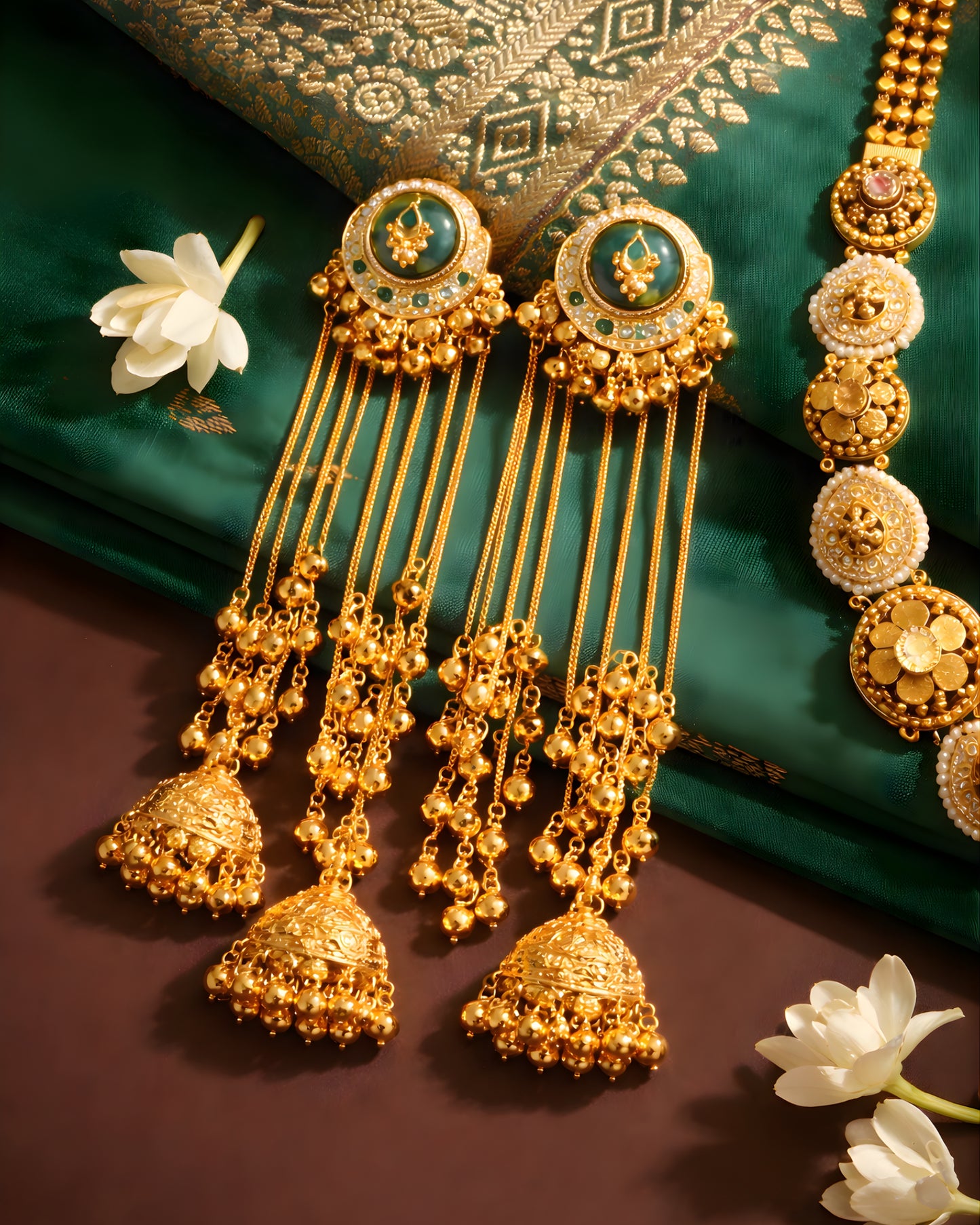Emerald Royal Jhumka Earrings