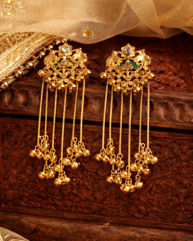 Golden Tassel Drop Earrings